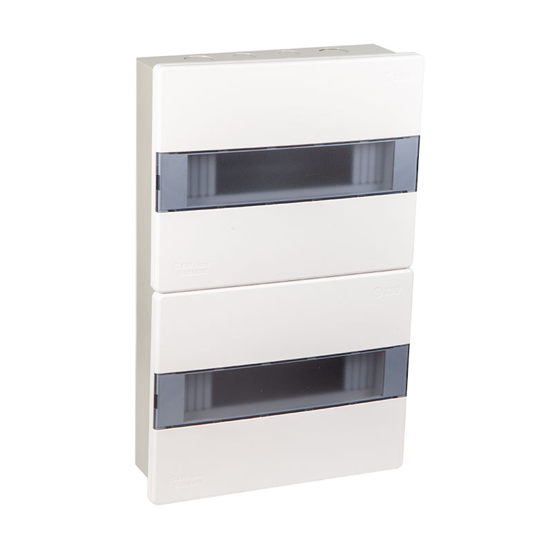 Tủ điện 16/24 Module Sino E4MX âm tường màu khói trong