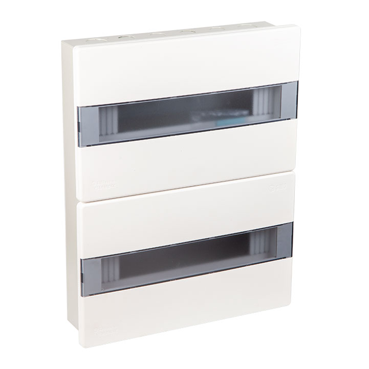 Tủ điện 24/32 Module Sino E4MX âm tường màu khói trong