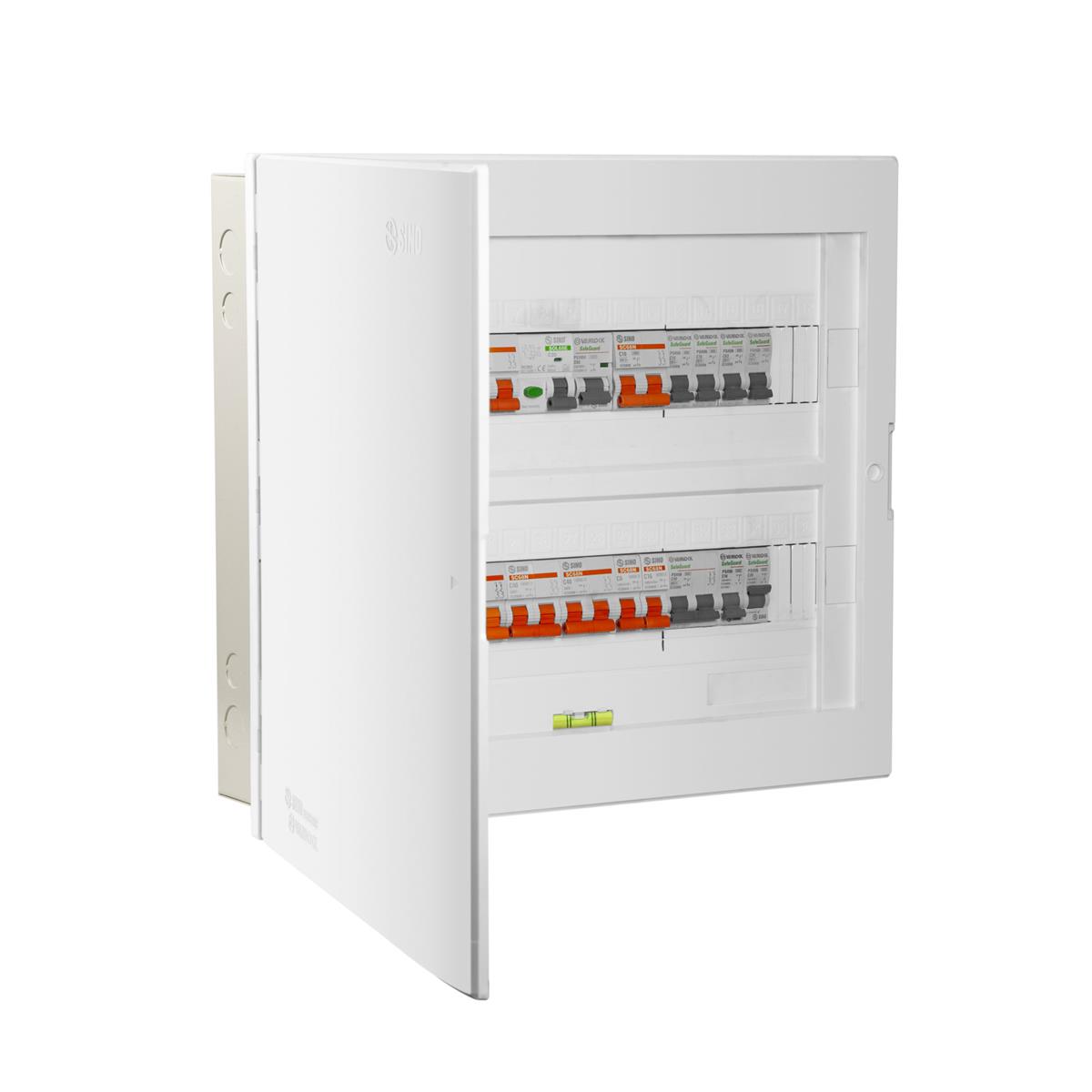 Tủ điện 24/36 Module Sino E4MA âm tường mặt nhựa đế sắt