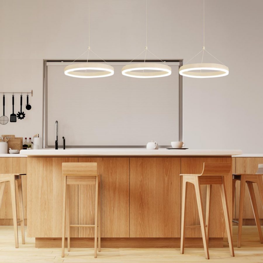 Đèn thả trần 3 vòng tròn nhôm LED 30cm Venus 1896/3