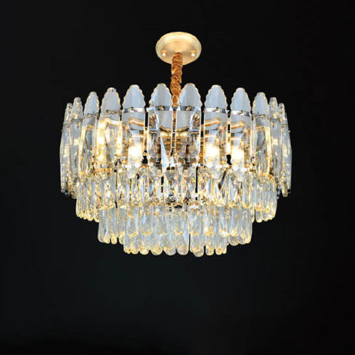 Đèn chùm pha lê Andora Ø550 x H350 E14 x 8 (Pha lê khói + trong)