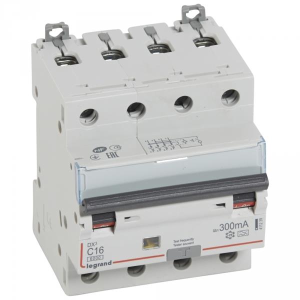 RCBO DX3 4P 6kA AC 30MA