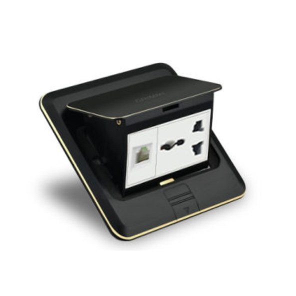 Ổ cắm âm sàn 3 chấu và mạng Grimma GFS3PC22