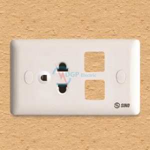 Ổ cắm đơn 3 chấu 16A với 2 lỗ
