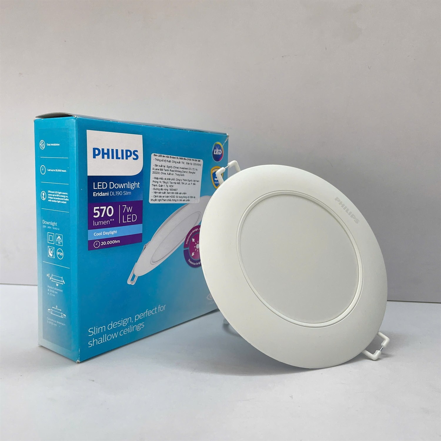 Đèn âm trần panel Philips Eridani DL190B siêu mỏng