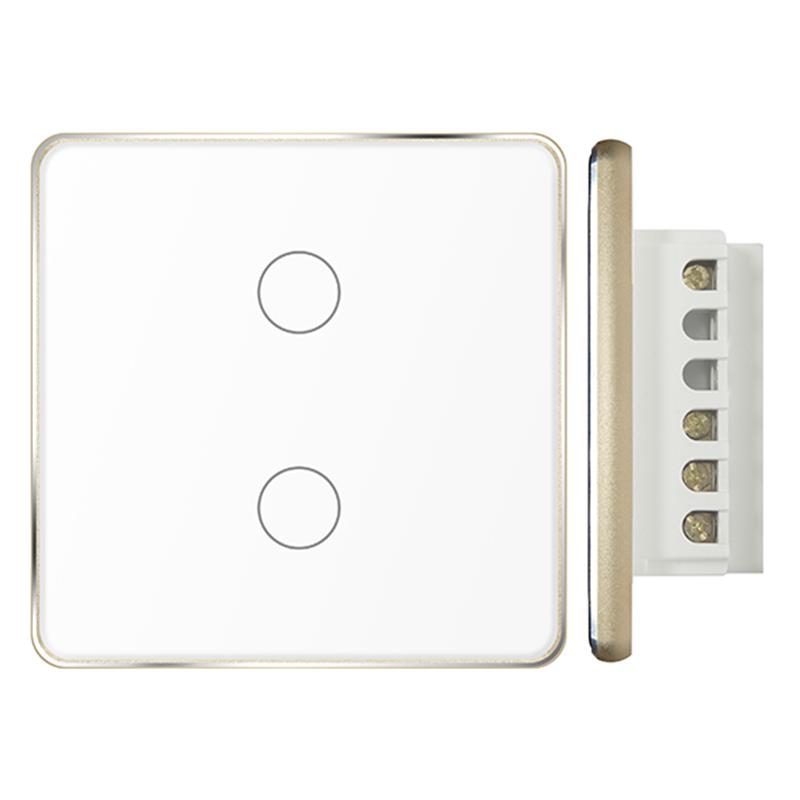 Công tắc Zigbee vuông 2 nút màu trắng (vát kim cương 2.5D)