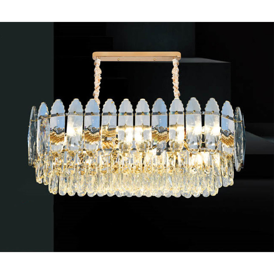 Đèn chùm pha lê Andora L750*W350*H350 E14 x 8 (Pha lê khói + trong)
