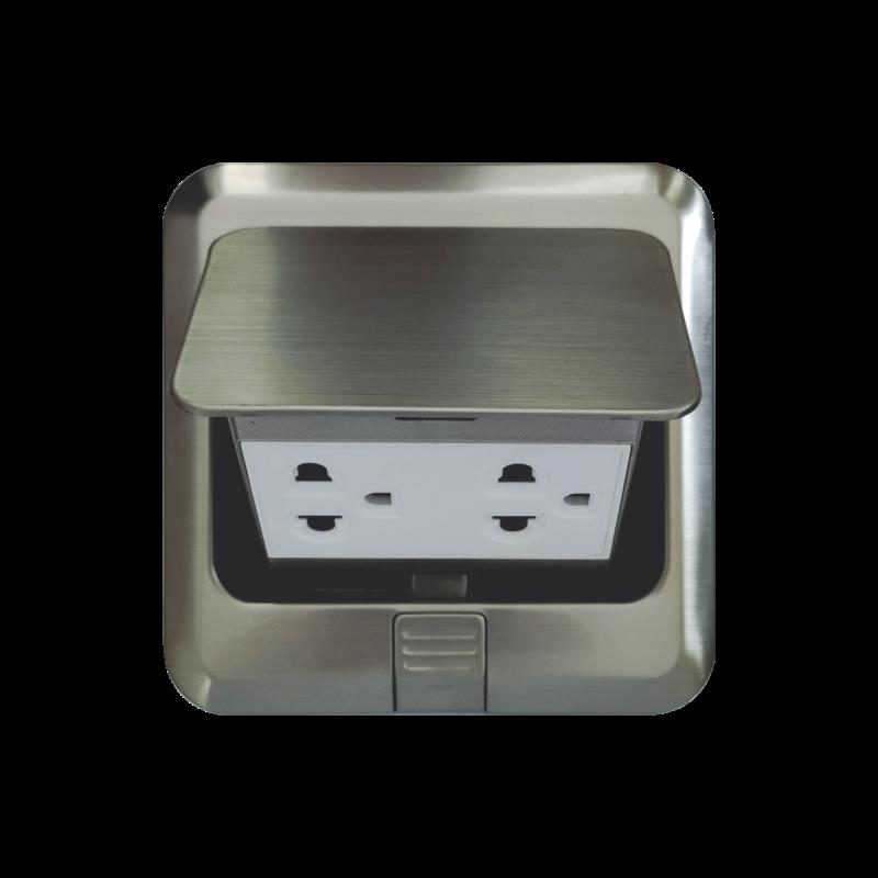 Ổ cắm âm sàn đôi Duhal 3 chấu chống thấm IP44