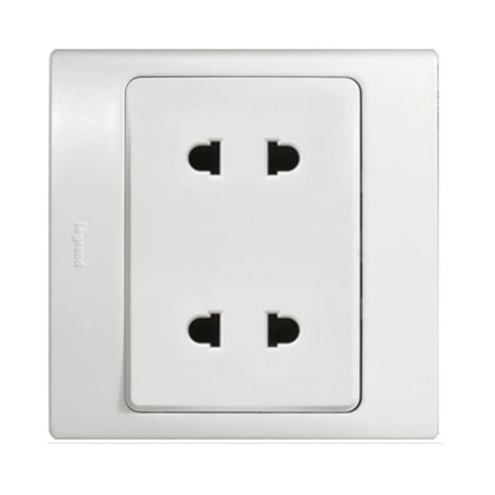 Ổ cắm đôi 2 cực Mallia chuẩn Âu-Mỹ – 281102