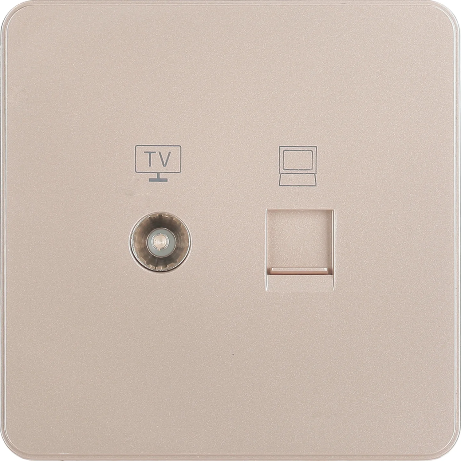 Ổ cắm ti vi + mạng RJ45 Cat 5e màu gold