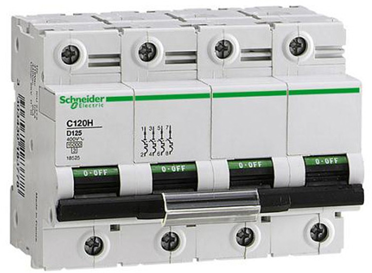 Acti9 MCB C120H 4P 15kA 400V, C Curve