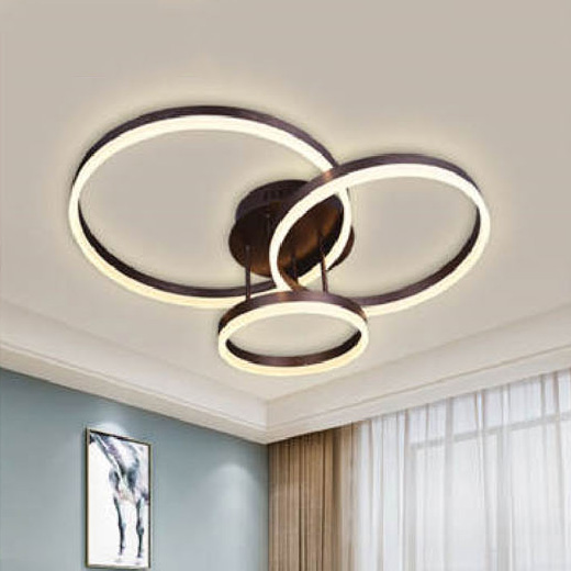 Đèn ốp trần trang trí Andora Ø300 x 400 x 500 - LED 3 CĐ + Remote ( thân màu Coffee)