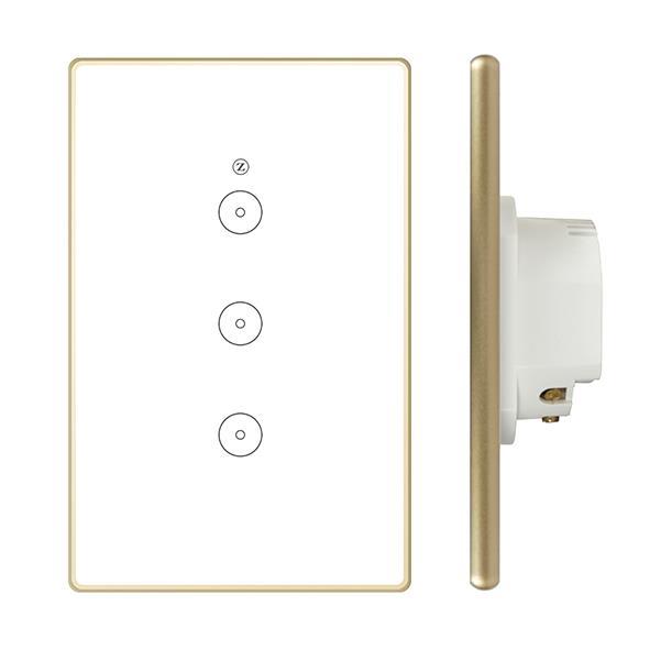 Công tắc Zigbee chữ nhật (viền VÀNG, 4 nút + icon Z)