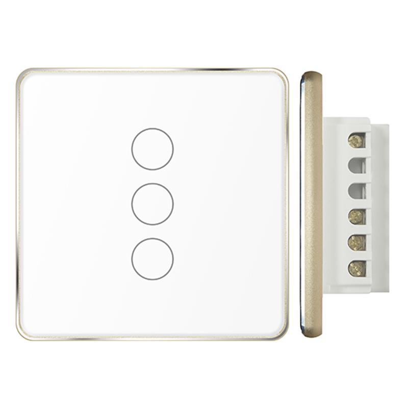 Công tắc Zigbee vuông 3 nút màu trắng (vát kim cương 2.5D)