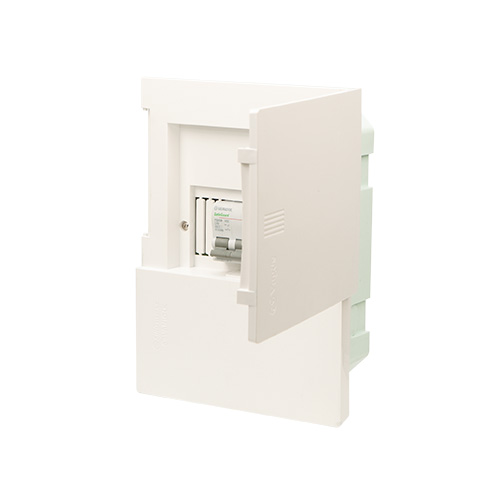 Tủ điện 3/6 Module Sino E4M âm tường màu trắng đục