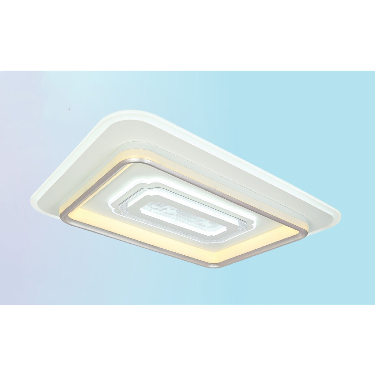 Đèn mâm ốp trần vuông mica Ø800-600*H80 Led 200W 3 màu ánh sáng