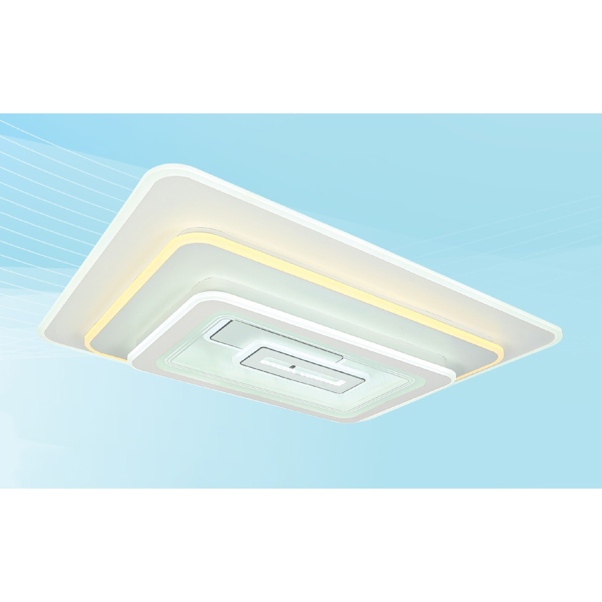 Đèn mâm ốp trần vuông mica Ø800-600*H70 Led 200W 3 màu ánh sáng
