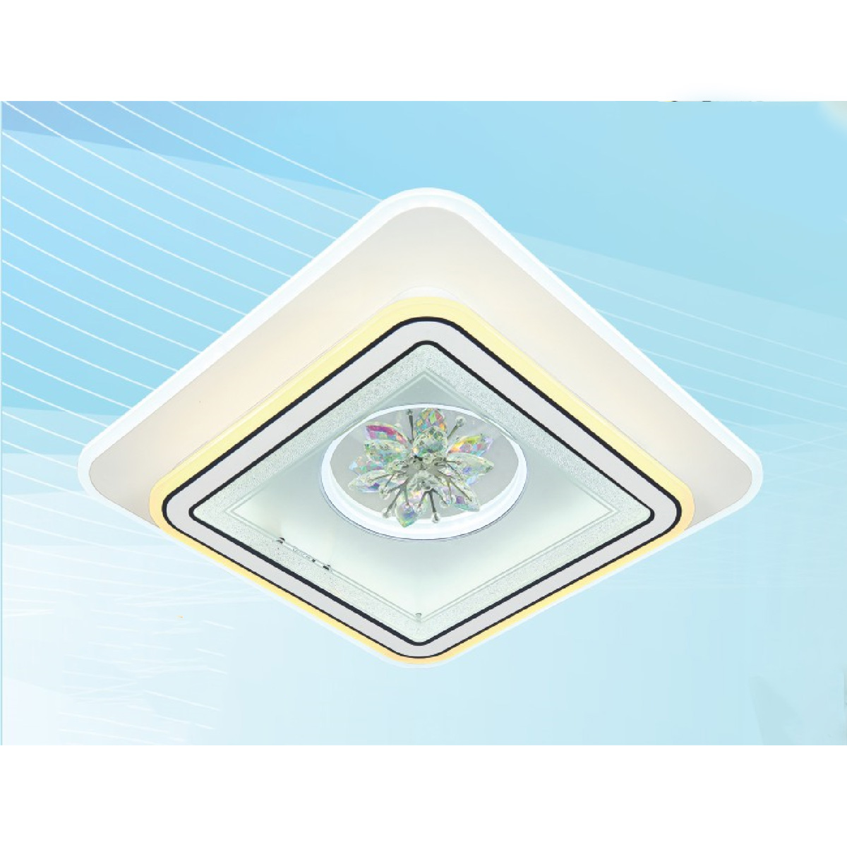 Đèn mâm ốp trần vuông mica Ø500*H80 Led 160W 3 màu ánh sáng