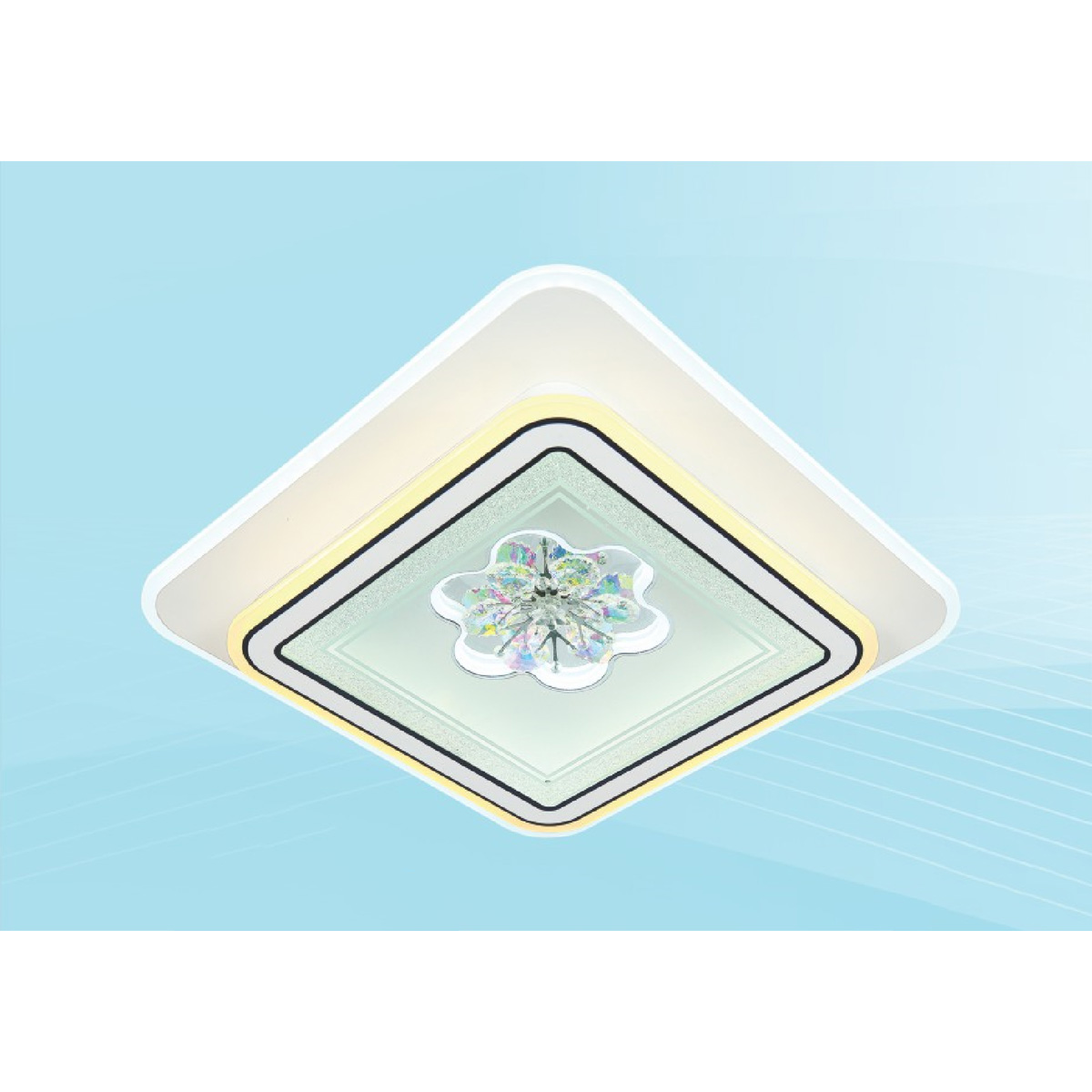 Đèn mâm ốp trần vuông mica Ø500*H80 Led 160W 3 màu ánh sáng