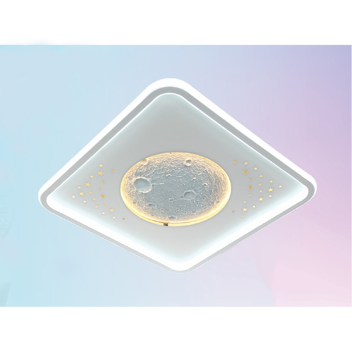 Đèn mâm ốp trần vuông mica Ø500*H50 Led 160W 3 màu ánh sáng