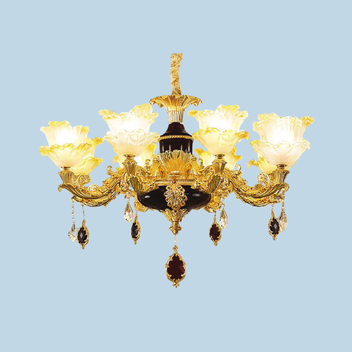 Đèn chùm pha lê nến Klasse 80x80x60cm