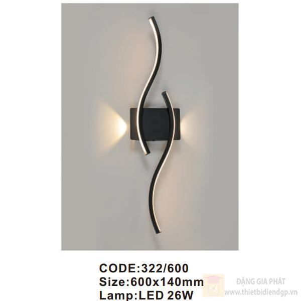 Đèn tường trong nhà Slister 600*140mm - LED 26W