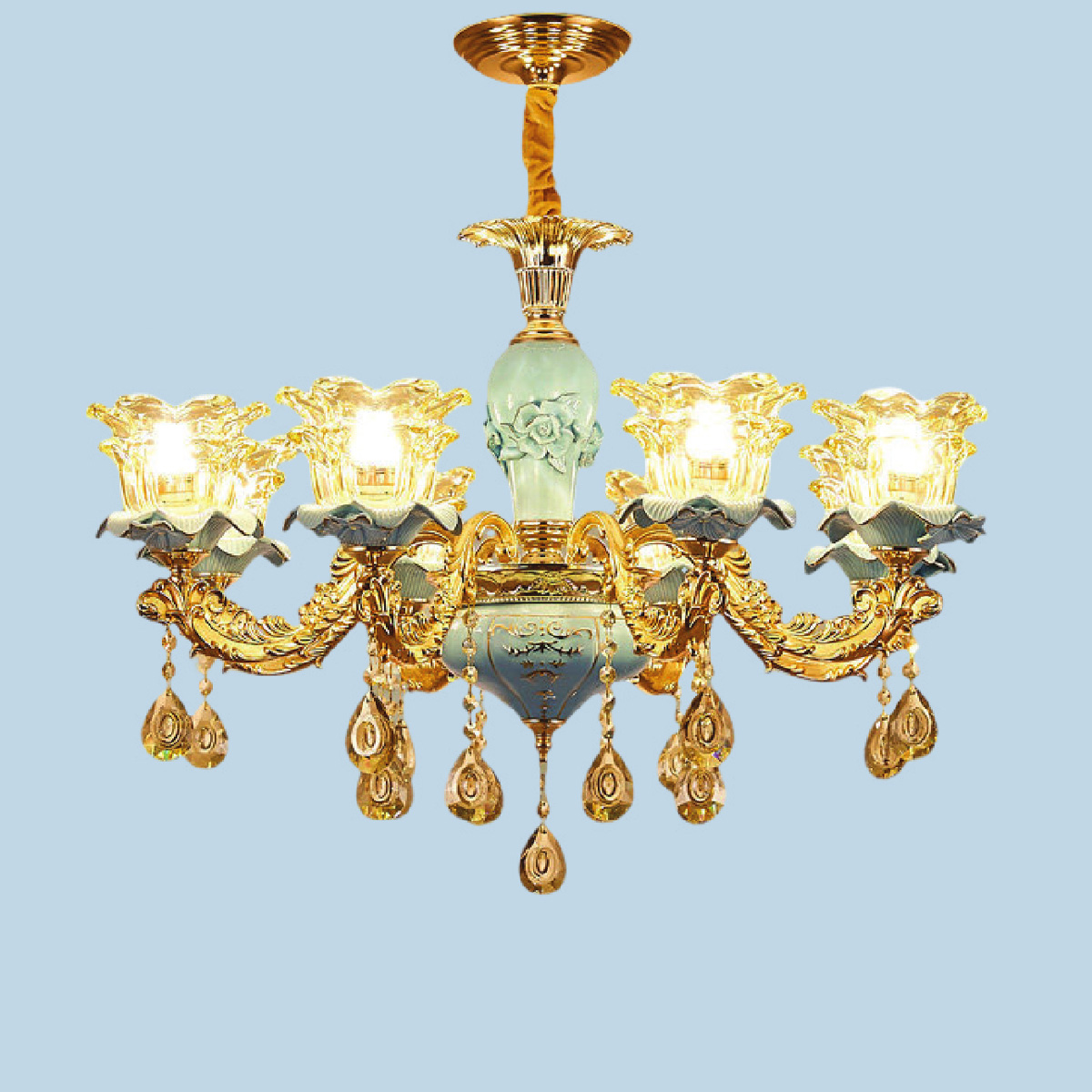 Đèn chùm pha lê nến Klasse 80x80x60cm