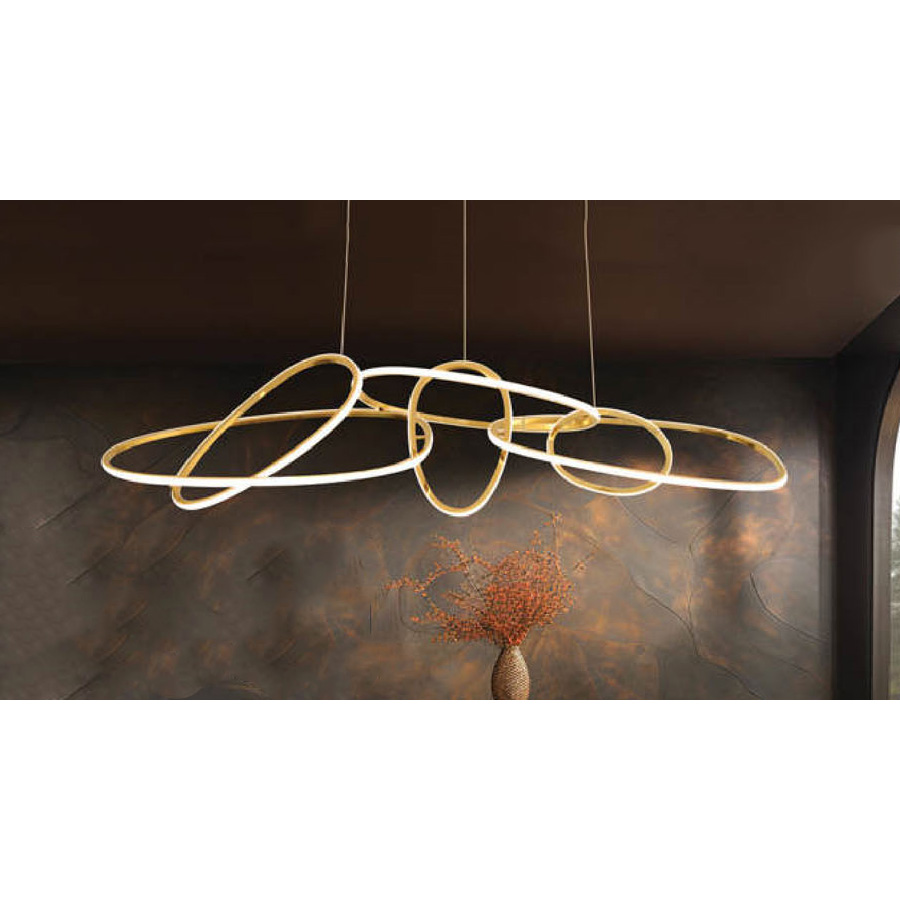 Đèn thả trang trí Andora L1350*H1200 - Thân xi vàng bóng LED 3 CĐ