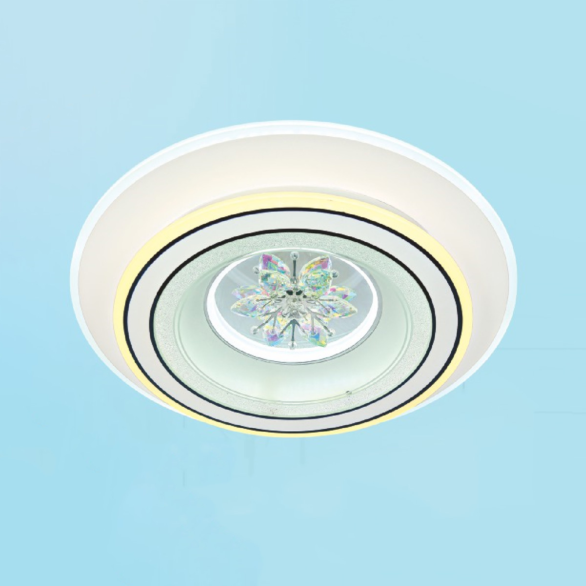 Đèn mâm tròn mica Ø500 x H80 Led 140W 3 màu ánh sáng