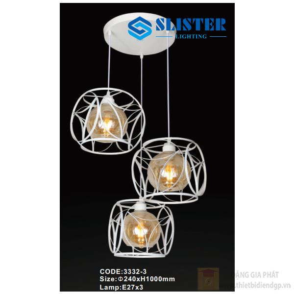 Đèn treo trần trang trí Slister Ø240*H1000mm - E27*3