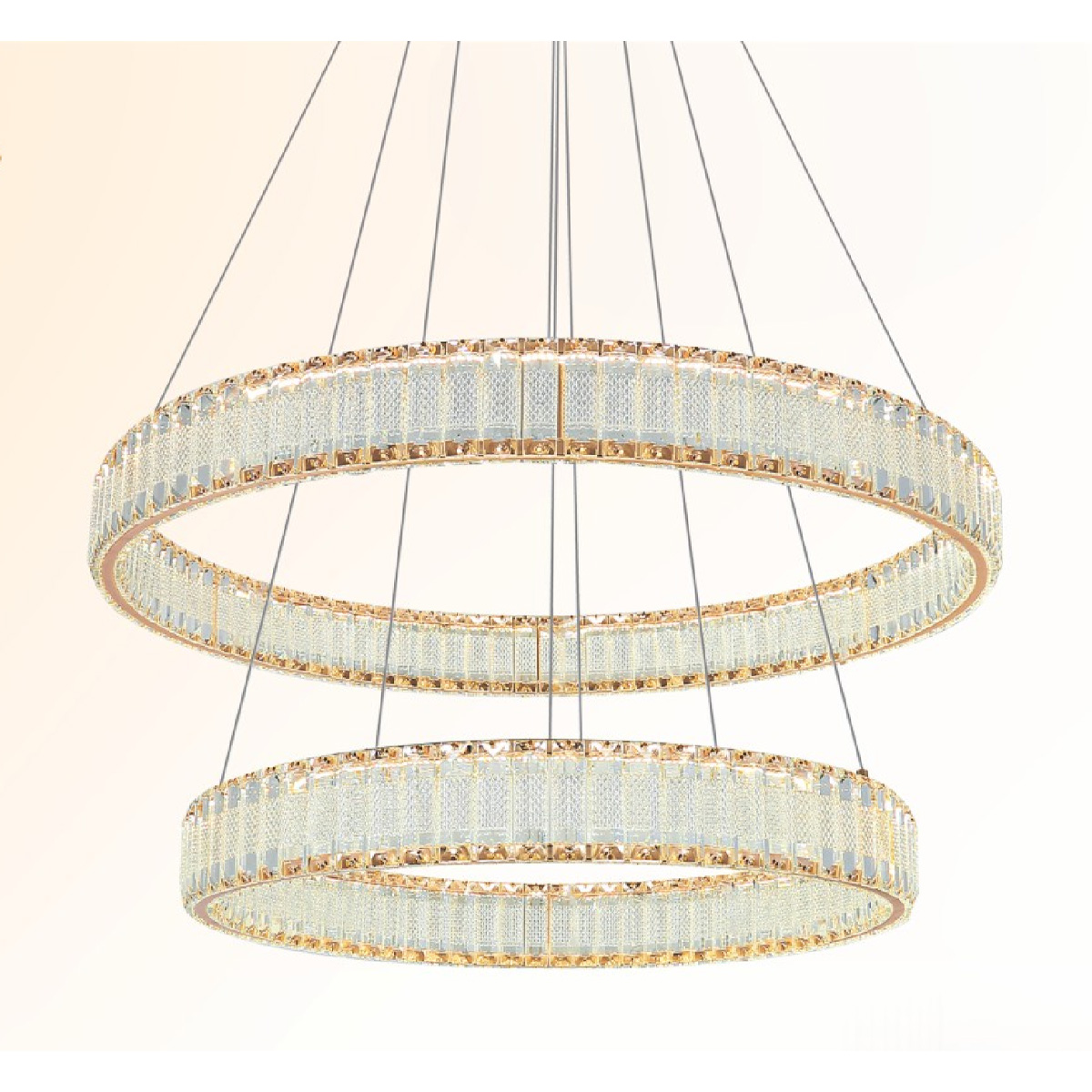 Đèn thả trần pha lê Ø800-600*H1500 - LED 160W 3 CĐ