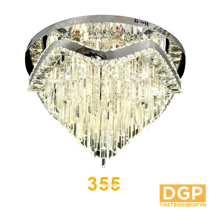 Đèn ốp trần pha lê Ø600 X H450 - LED 3 CĐ