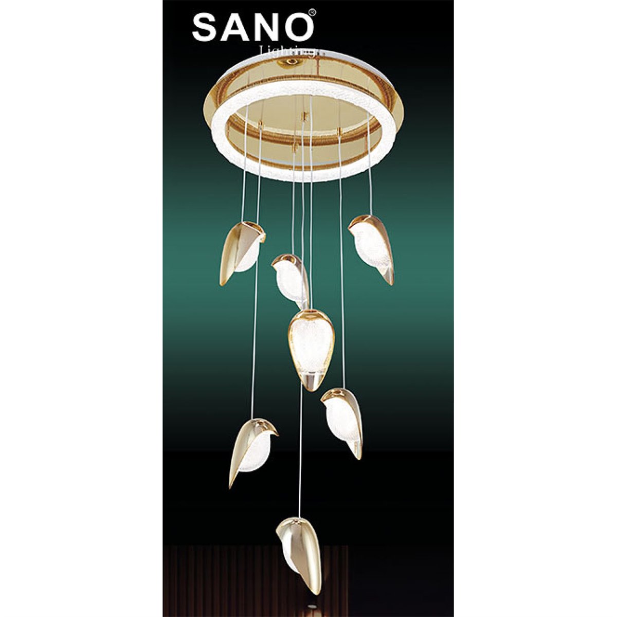 Đèn thả SANO T 10222/7 Ø450*H1800