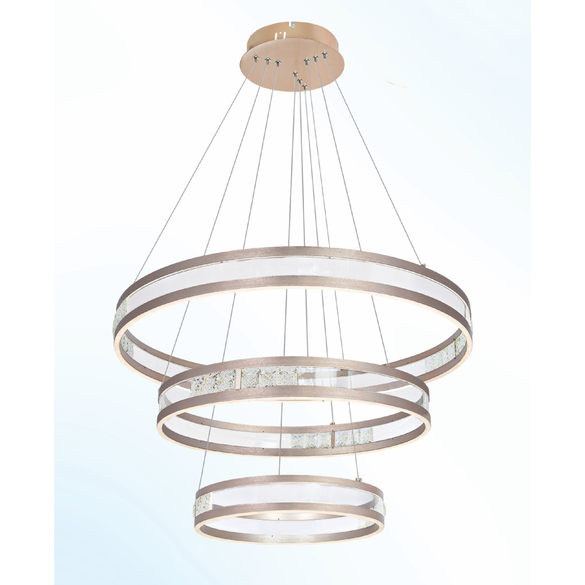 Đèn thả trần pha lê - mica Ø800-600-400*H1600 - LED 240W 3 CĐ