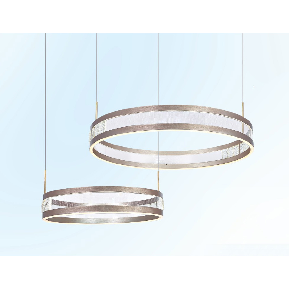 Đèn thả trần pha lê - mica L800 Ø600-400*H1200 - LED 160W 3 CĐ