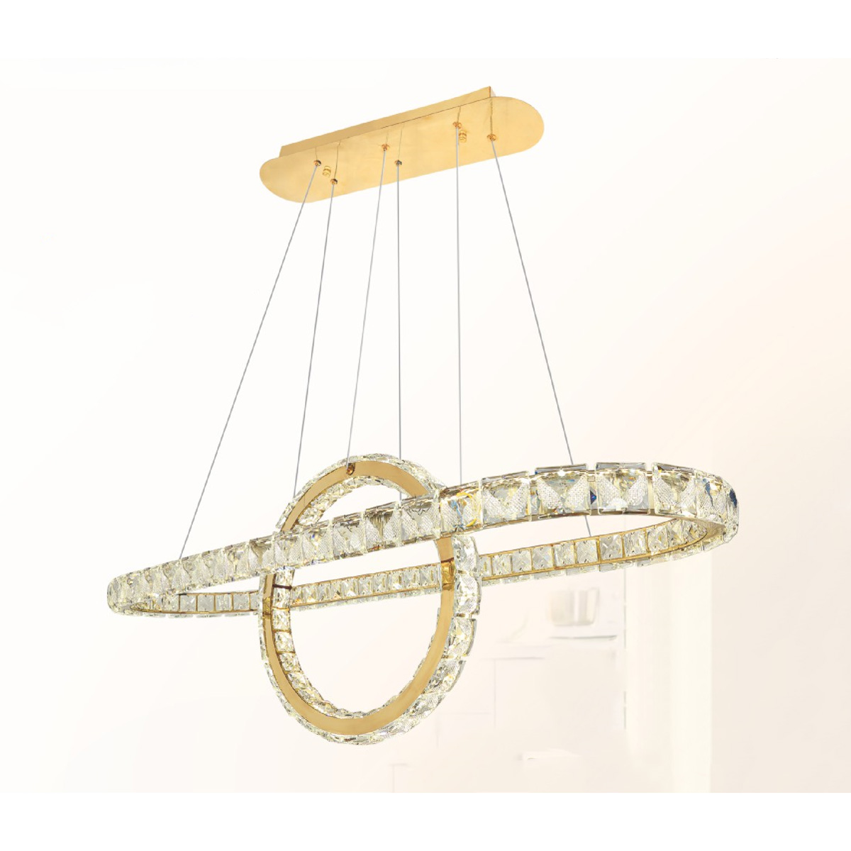 Đèn thả trần pha lê L1000-350-400*H1200 - LED 160W 3 CĐ