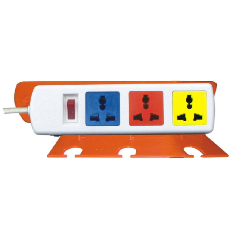 Ổ cắm kéo dài đa năng LiOA 3 ổ cắm, 2 lõi dây 1 mét, có gá đỡ
