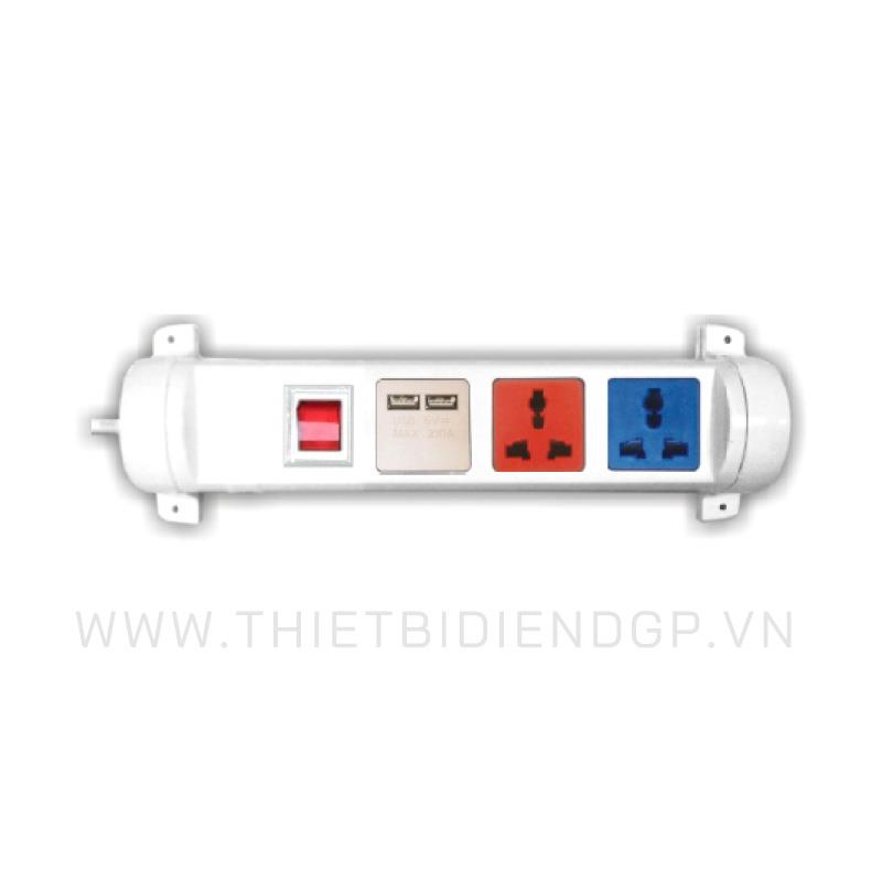 Ổ cắm kéo dài đa năng xoay LiOA 3 mét 3 ổ cắm có cổng sạc USB 5V-1A