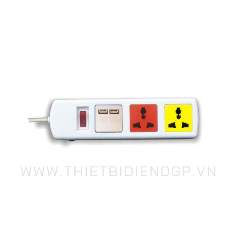 Ổ cắm kéo dài đa năng LiOa 3 mét 3 ổ cắm có cổng sạc USB 5V-1A