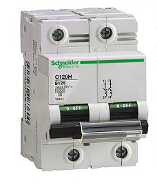 Acti9 MCB C120H 2P 15kA 230V, C Curve