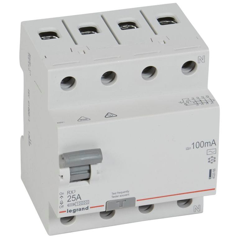 RCCB RX3 4P 400V (AC type) 100mA
