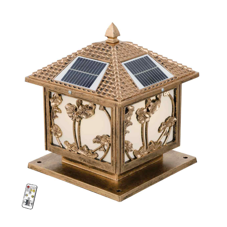 Đèn trụ cổng NLMT Sano SOLAR 2860 3 màu đúc nhôm