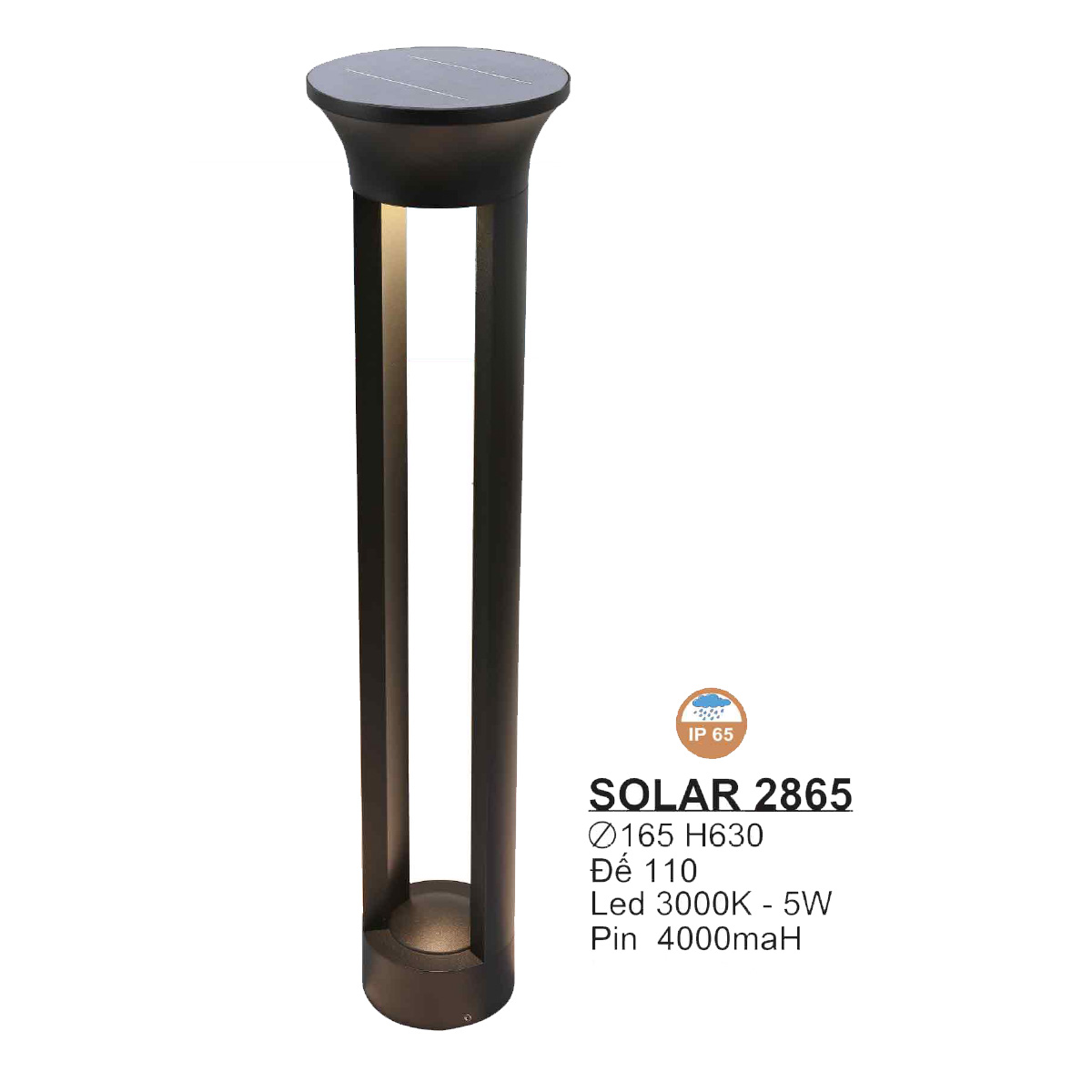 Đèn trụ sân vườn trang trí lối đi Sano SOLAR 2865