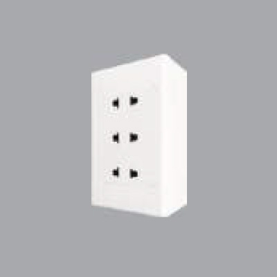 Bộ ổ cắm đơn 3 ổ cắm 2 chấu và đế nổi MPE A20B13U