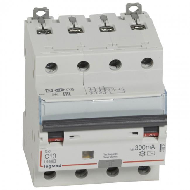 RCBO DX3 4P 6000A AC 300MA 4M