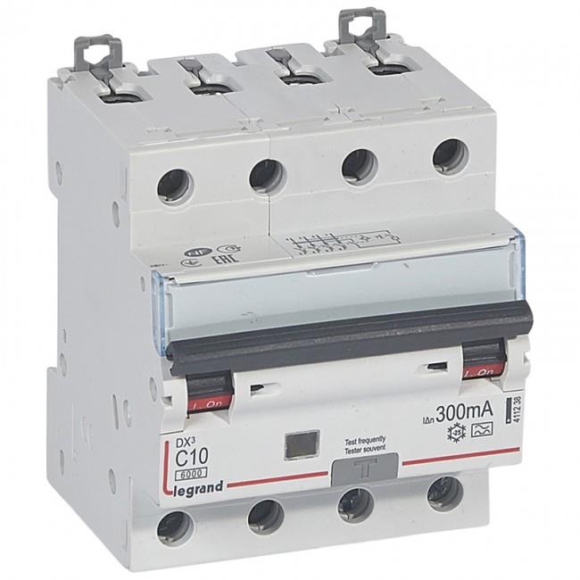 RCBO DX3 4P 6000A A 300MA 4M