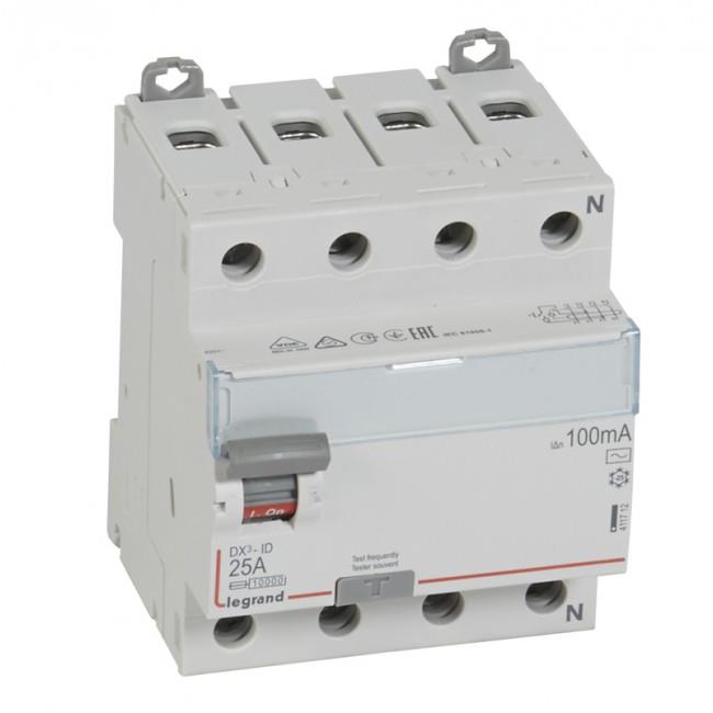 RCCB DX3-ID 4PR AC 100MA