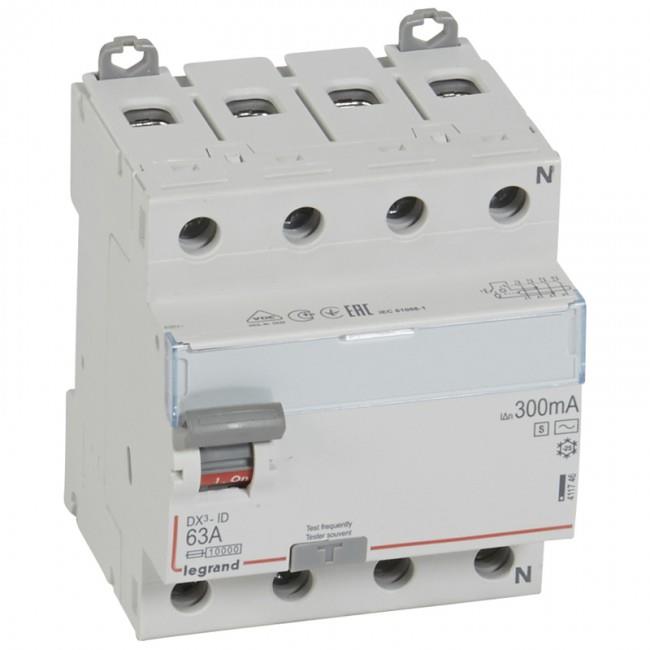 RCCB DX3-ID 4PR 63A AC-S 300MA