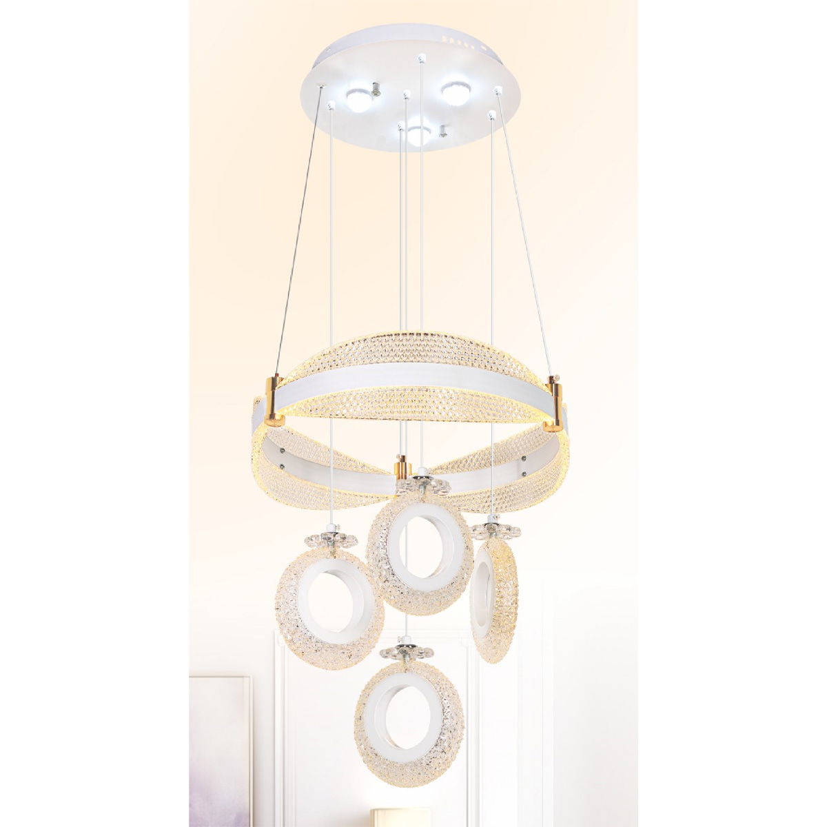 Đèn thả trần mica Ø400*H1000 - LED 150W 3 CĐ