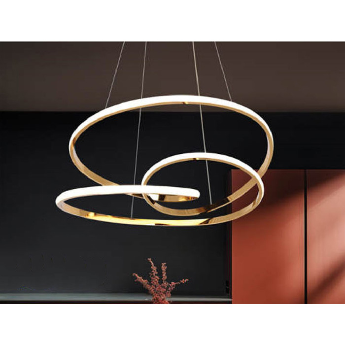 Đèn thả trang trí Andora Ø600*H1500 - Thân xi vàng bóng LED 3 CĐ